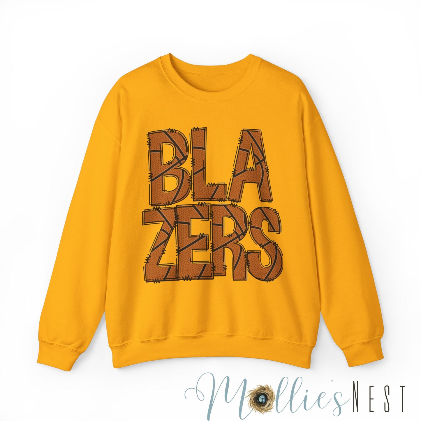 Unisex Heavy Blend™ Crewneck Sweatshirt. BLAZERS BASKETBALL FONT