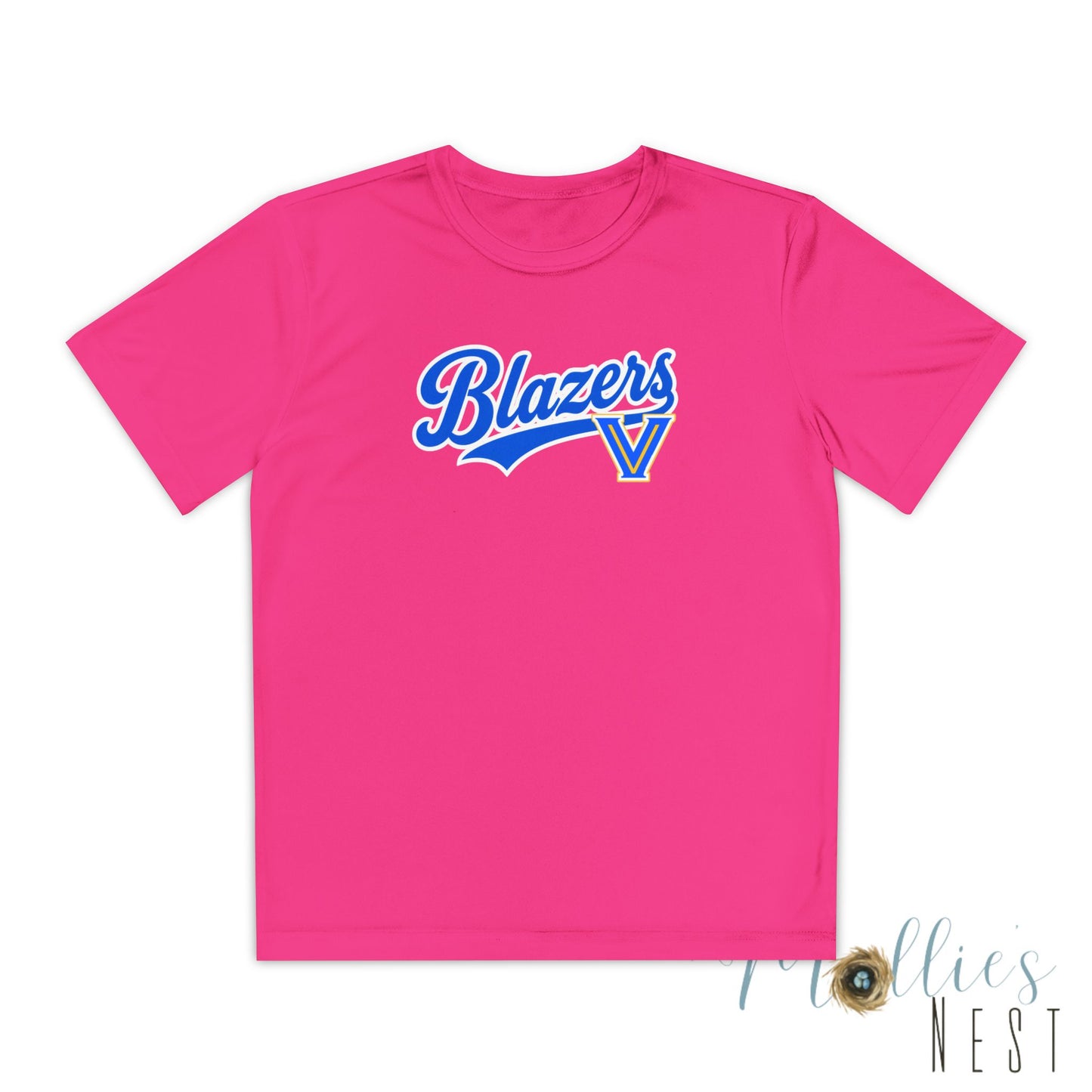Blazers Youth Drifit — Blue Script Logo Team Shirt