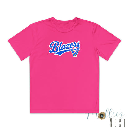 Blazers Youth Drifit — Blue Script Logo Team Shirt