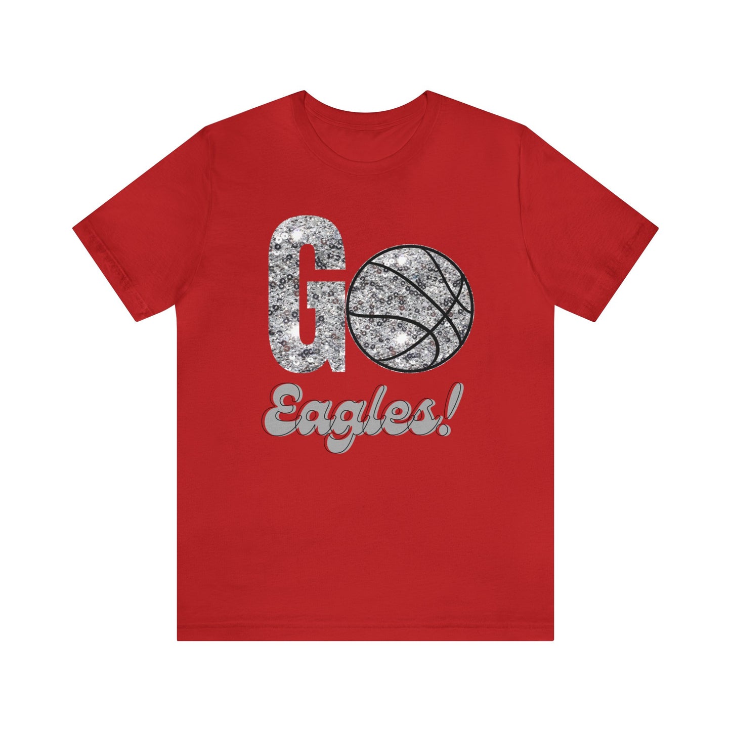 Faux Sequin Eagles Basketball Jersey Short Sleeve Tee