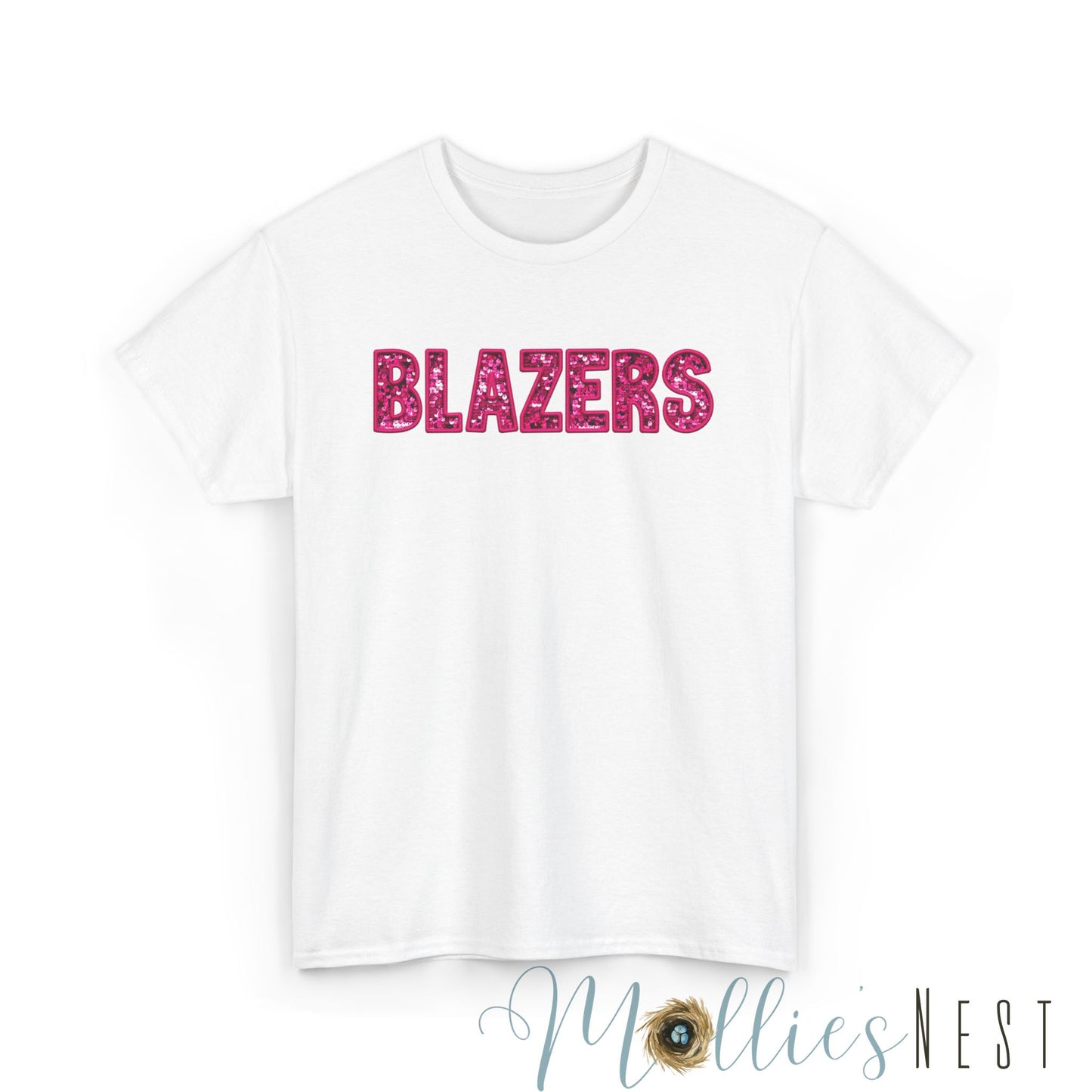 Unisex Heavy Cotton Tee. Blazers PINK FAUX sequins