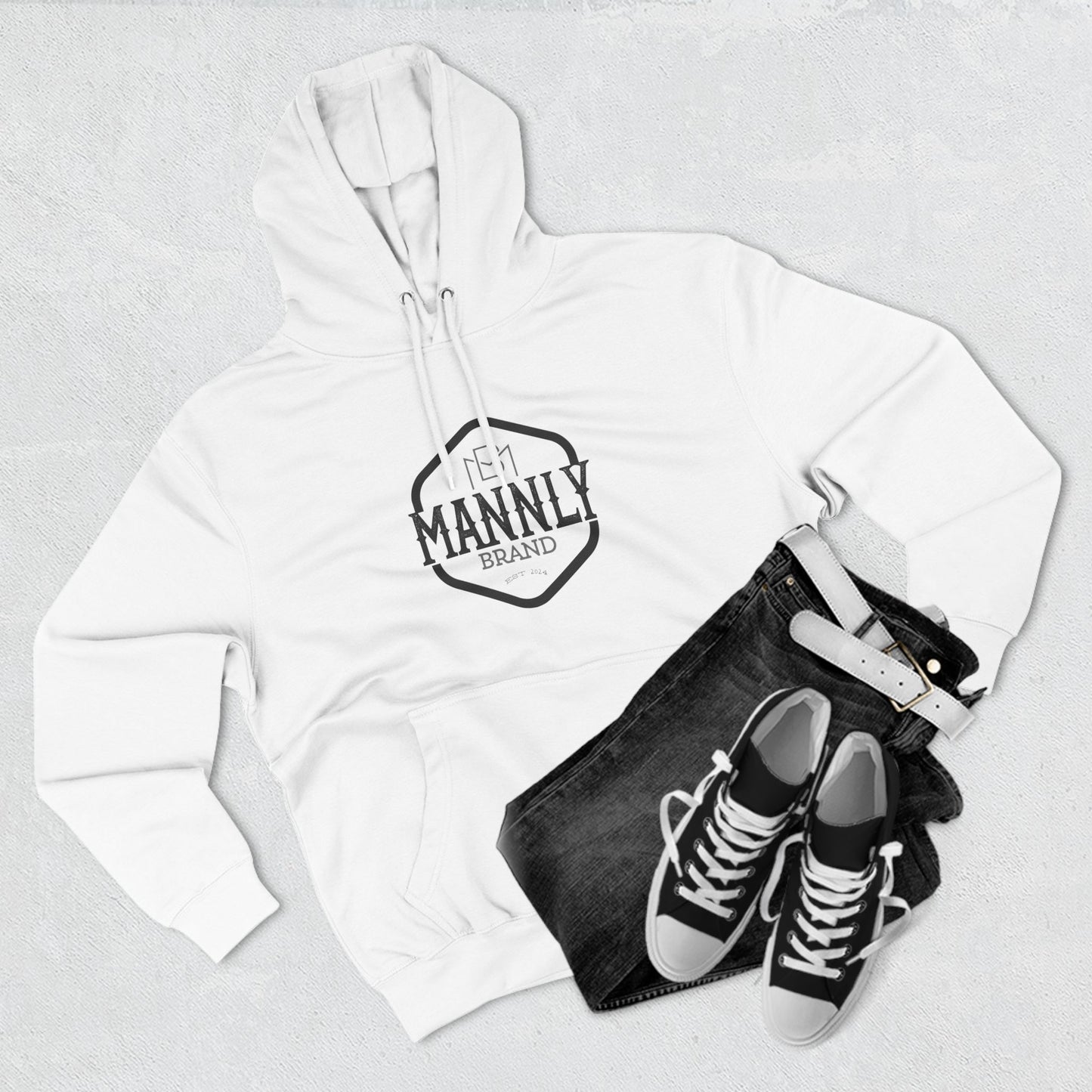 Three-Panel Fleece Hoodie. MANNLY Brand
