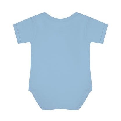 Infant Baby Rib Bodysuit. Blue & Gold