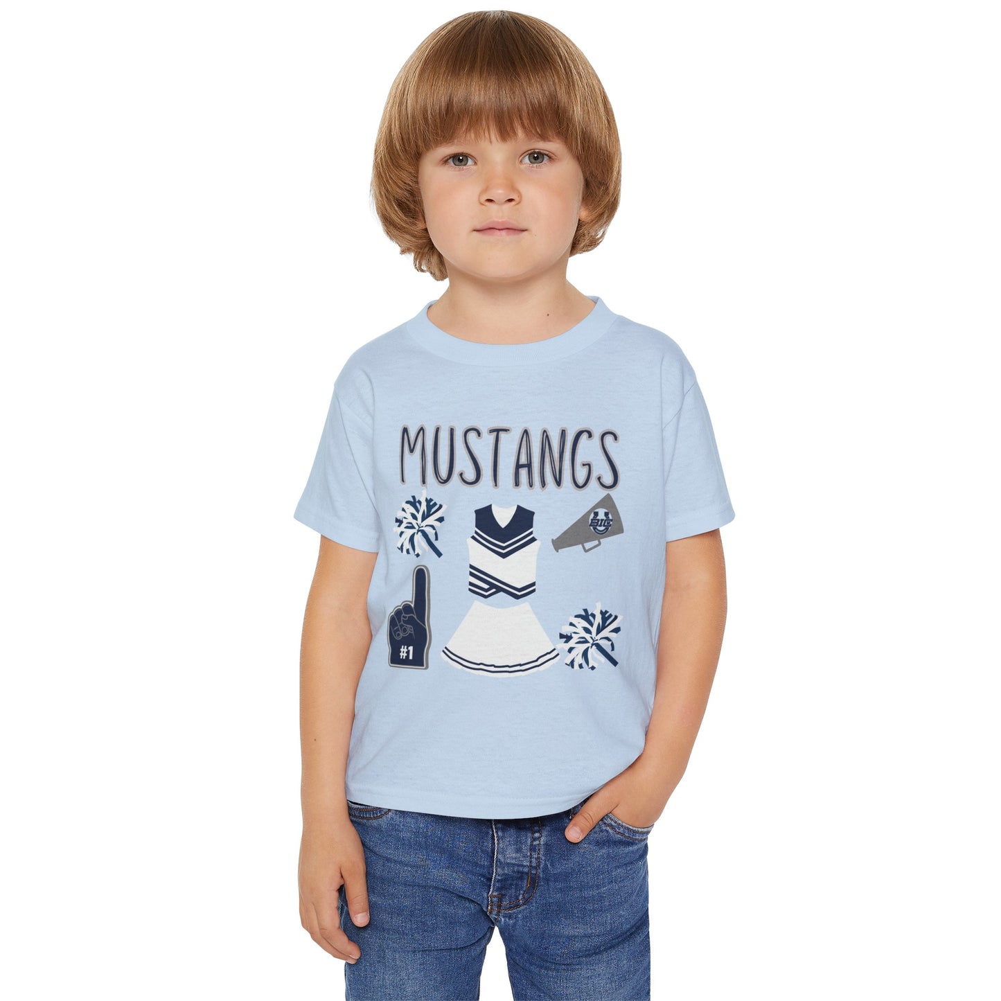 Mustangs. Cheer Heavy Cotton™ Toddler T-shirt