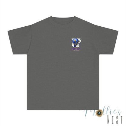 YOUTH. The View Gameday Football T-Shirt — Blue Helmet Vintage Style. MANNLY BRAND