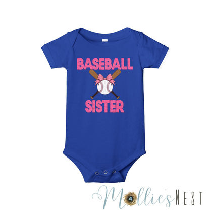 Baseball Sister Infant Jersey One Piece - Adorable Baby Bodysuit for Little Sports Fans