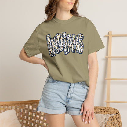 Indians Marked Tree Leopard Stacked Graphic T-Shirt - Adult
