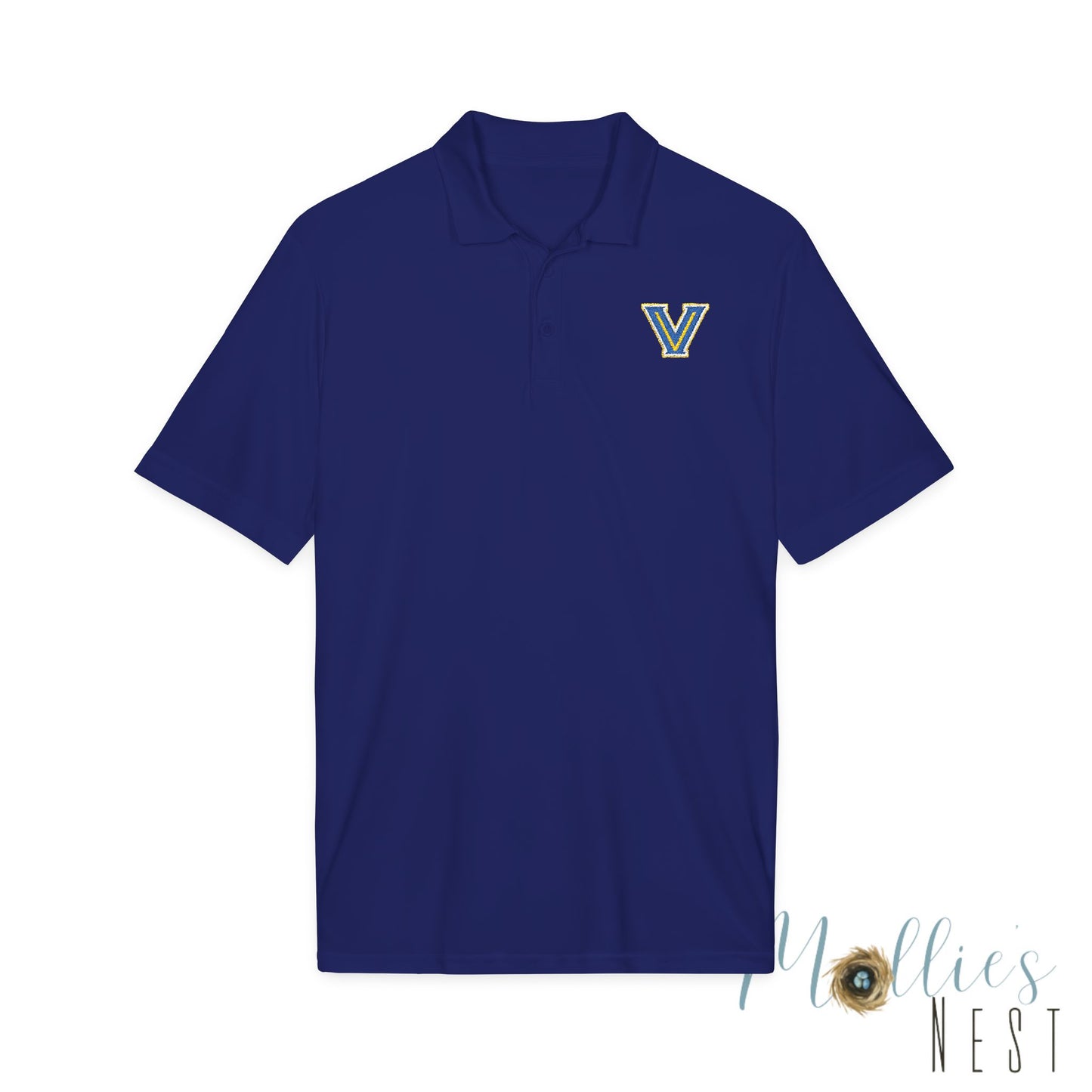 Embroidered V - Valley View Blazers Logo Performance Polo — Moisture-Wicking Sport Shirt