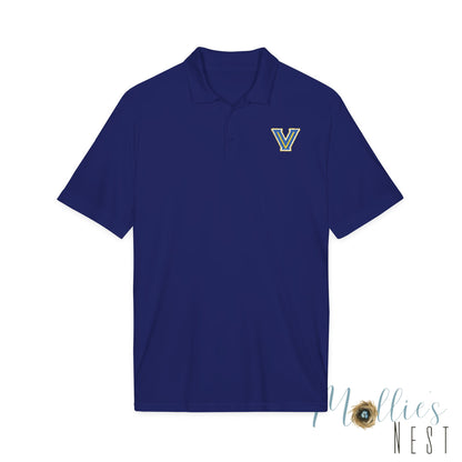 Embroidered V - Valley View Blazers Logo Performance Polo — Moisture-Wicking Sport Shirt