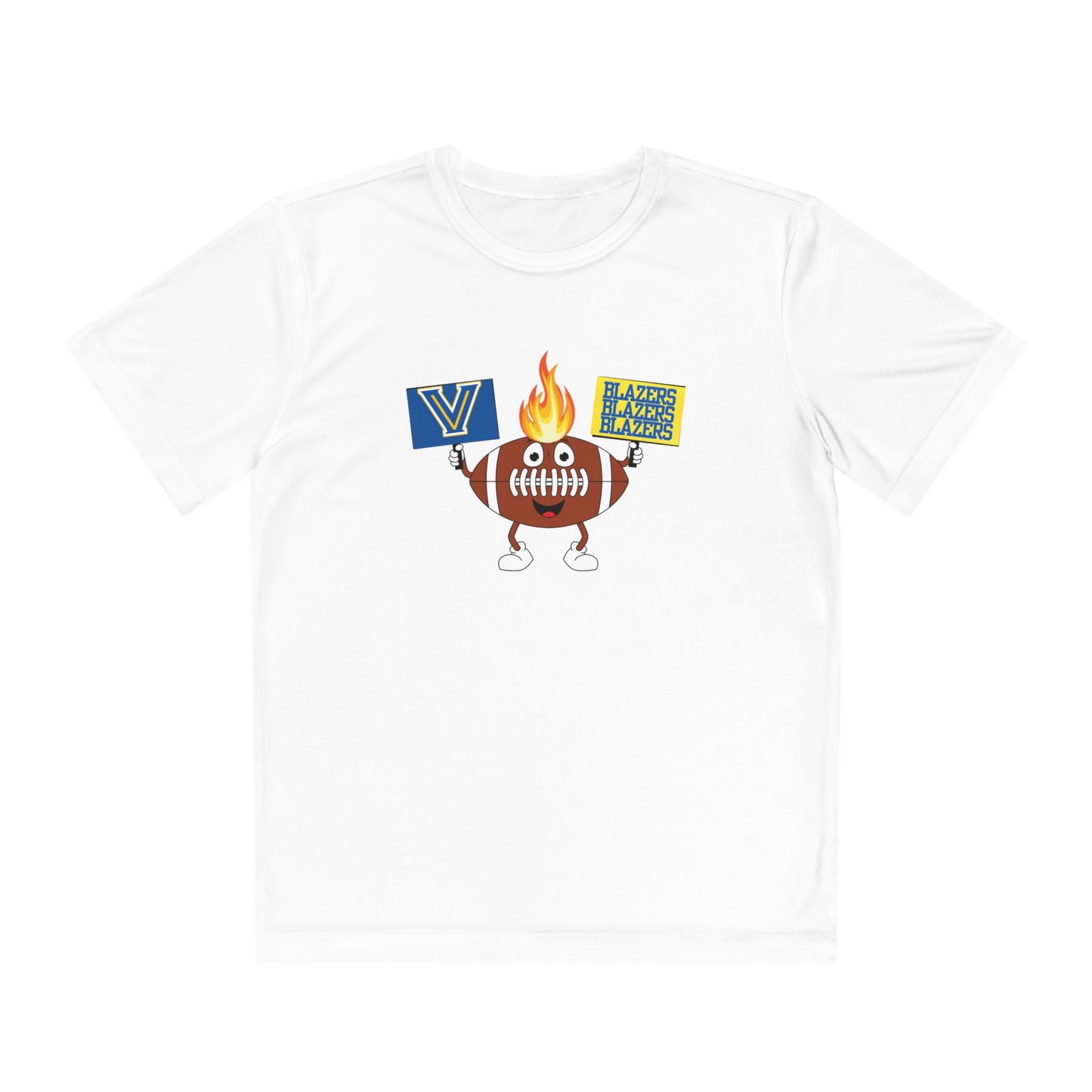 Youth Valley View Flame Football. Competitor Tee (Front Design Only)