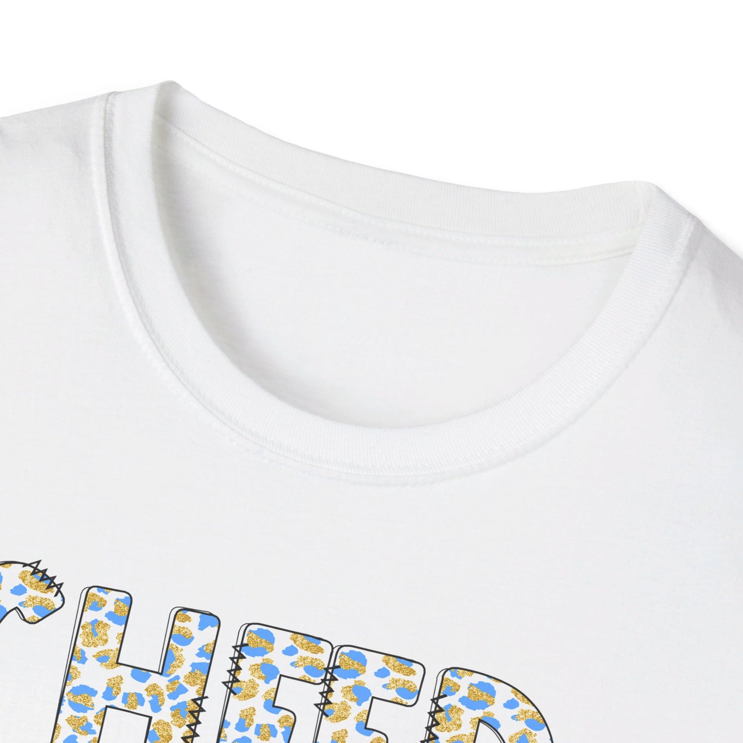 Cheer Mom. Blue & Gold Softstyle T-Shirt