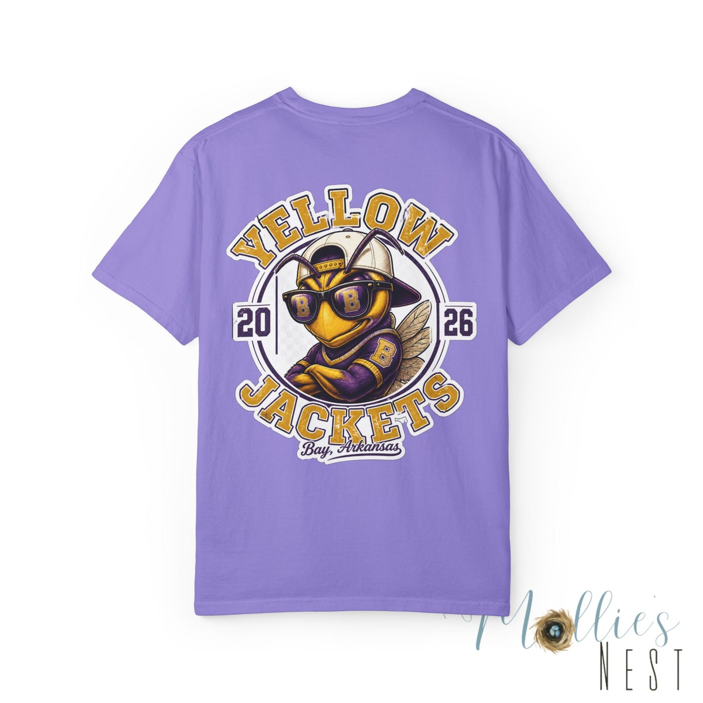 ADULT — Yellow Jackets Mascot 2026 School Spirit Shirt. Comfort Colors