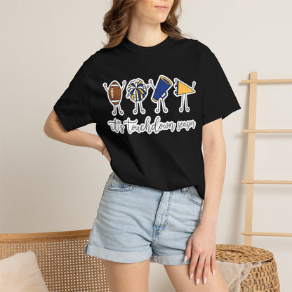 Touchdown Season (Blue/Yellow) T-Shirt — Football Friends Graphic Tee