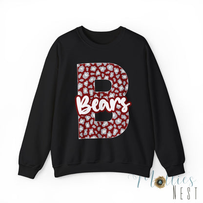 ADULT. Barton Bears. Initial B Crewneck Sweatshirt