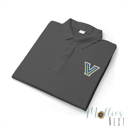 Embroidered V - Valley View Blazers Logo Performance Polo — Moisture-Wicking Sport Shirt