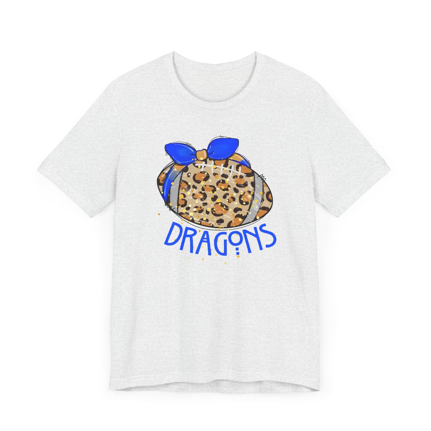 ADULT DRAGONS LEOPARD FOOTBALL. Jersey Short Sleeve Tee