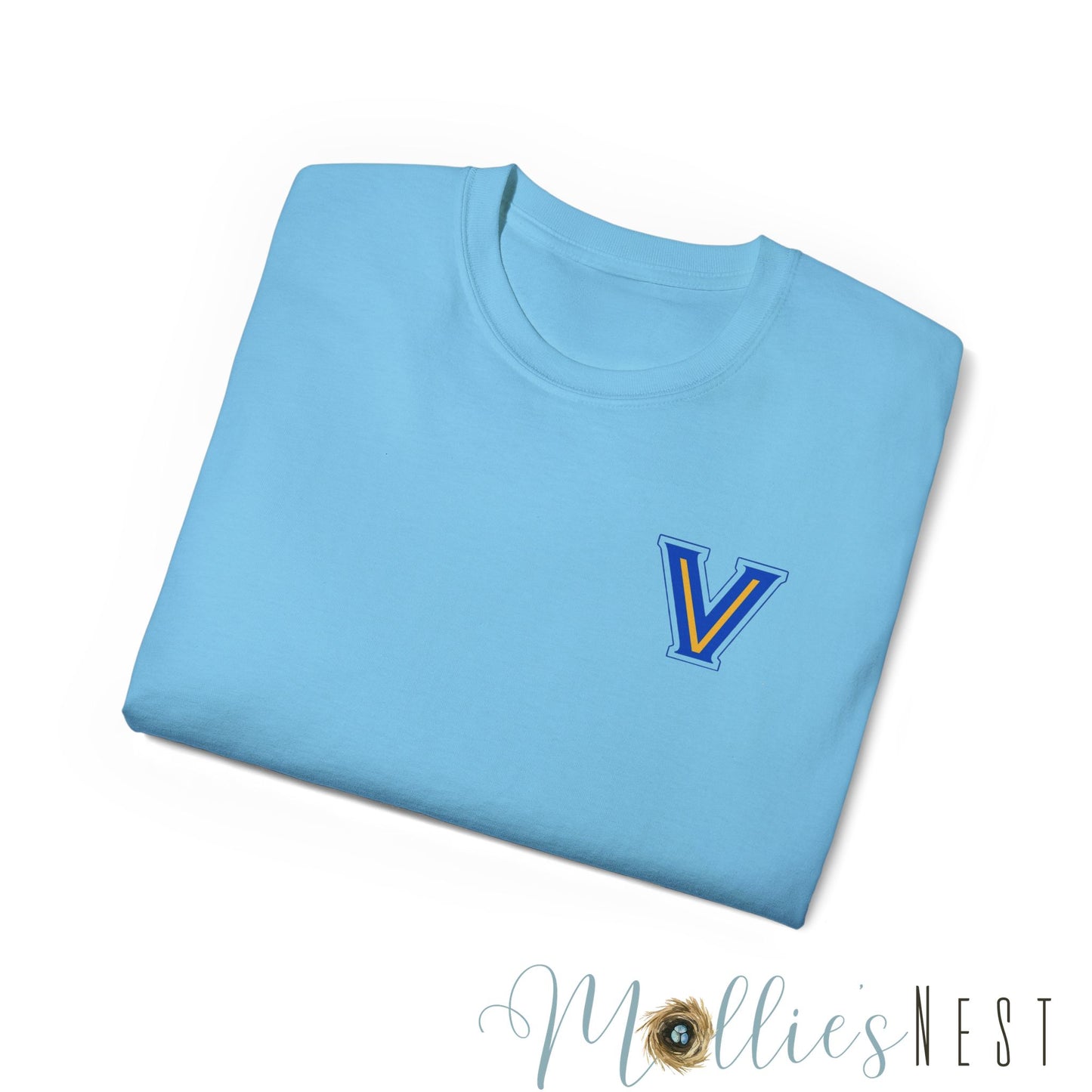 ADULT. Valley View Light the Flame Unisex Cotton Tee, Casual T-Shirt - Football - School Spirit