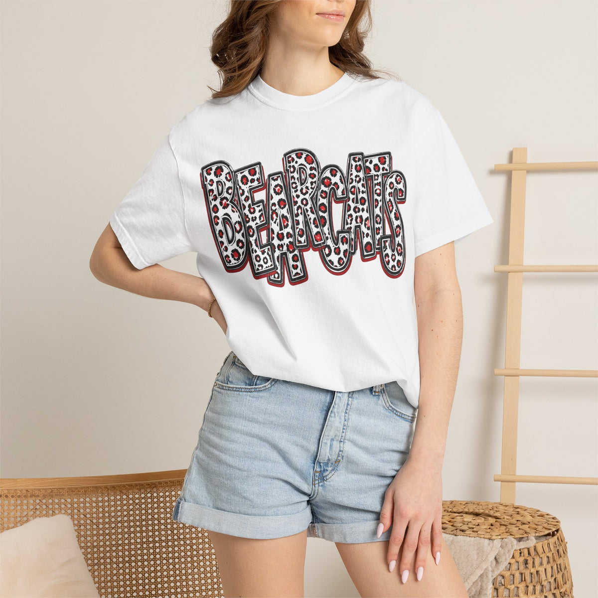 Brookland Bearcats.  ADULT T-Shirt — Leopard Stacked