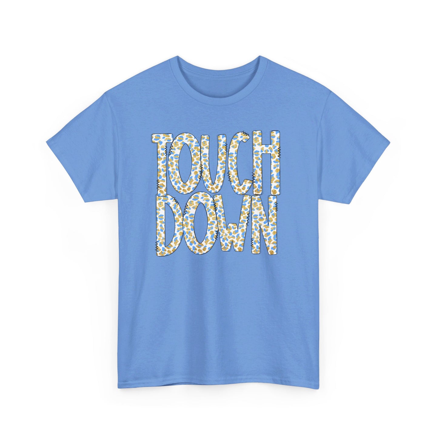 Touchdown. Leopard Blue & Gold Heavy Cotton Tee