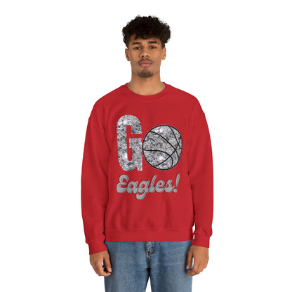 Eagles Faux* Glitter Basketball Heavy Blend™ Crewneck Sweatshirt