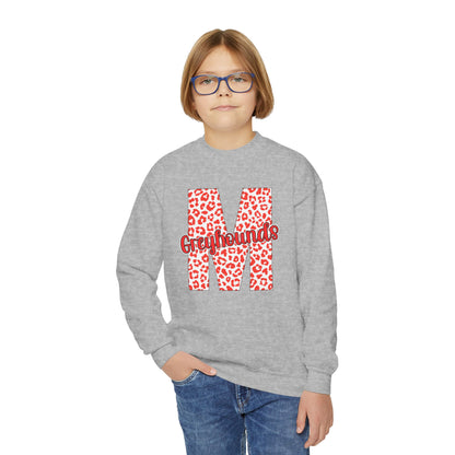 Youth Marmaduke Greyhounds. Crewneck Sweatshirt – Leopard Print