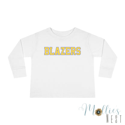 Toddler Blazers - Classic Blue & Gold - Valley View Long Sleeve Tee