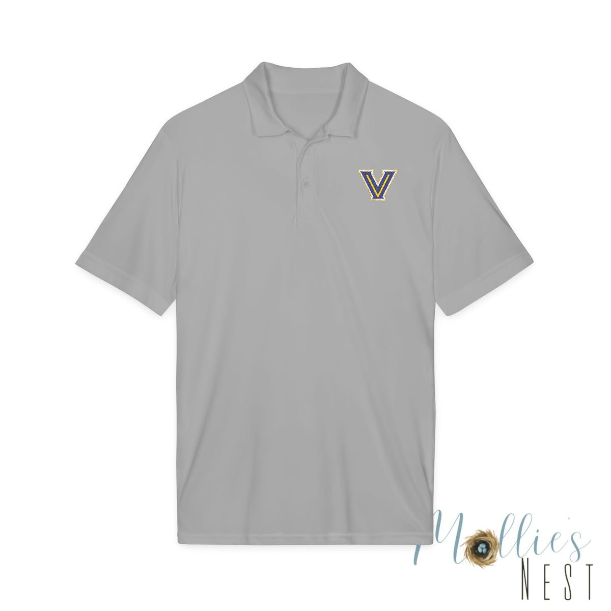 ADULT size - Embroidered 'V' Performance Polo — Moisture-Wicking Sport Shirt - Valley View Logo