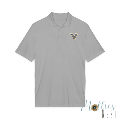 ADULT size - Embroidered 'V' Performance Polo — Moisture-Wicking Sport Shirt - Valley View Logo