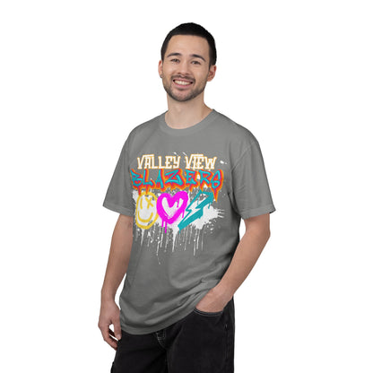 Valley View Blazers Graffiti Tee — Neon Heart, Smile & Lightning Shirt