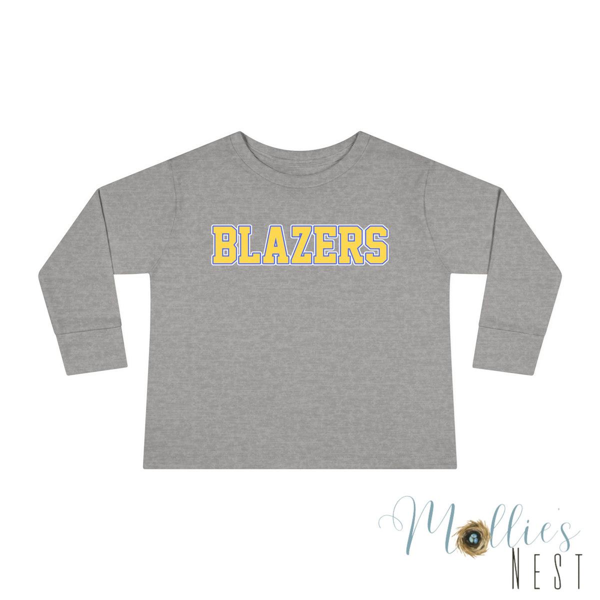 Toddler Blazers - Classic Blue & Gold - Valley View Long Sleeve Tee