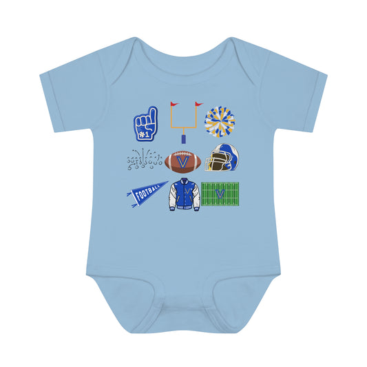 Infant Valley View Football. Baby Rib Bodysuit