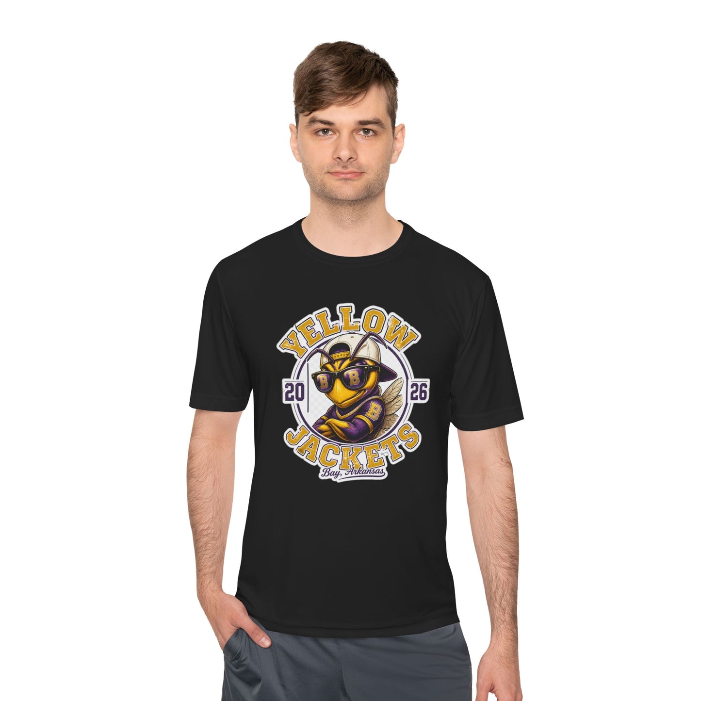 ADULT. DRIFIT Yellow Jackets 2026 Mascot Tee — Moisture-Wicking Sports Shirt