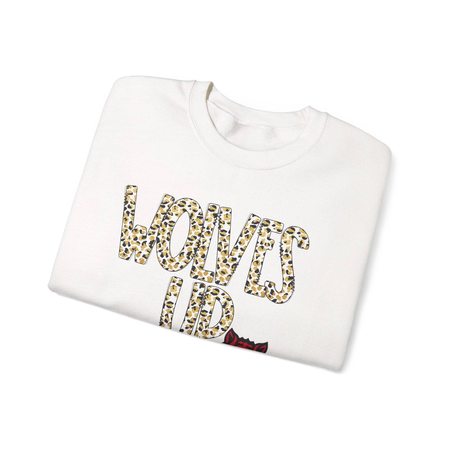 Wolves Up Leopard Print Sweatshirt | Unisex Heavy Blend™ Crewneck