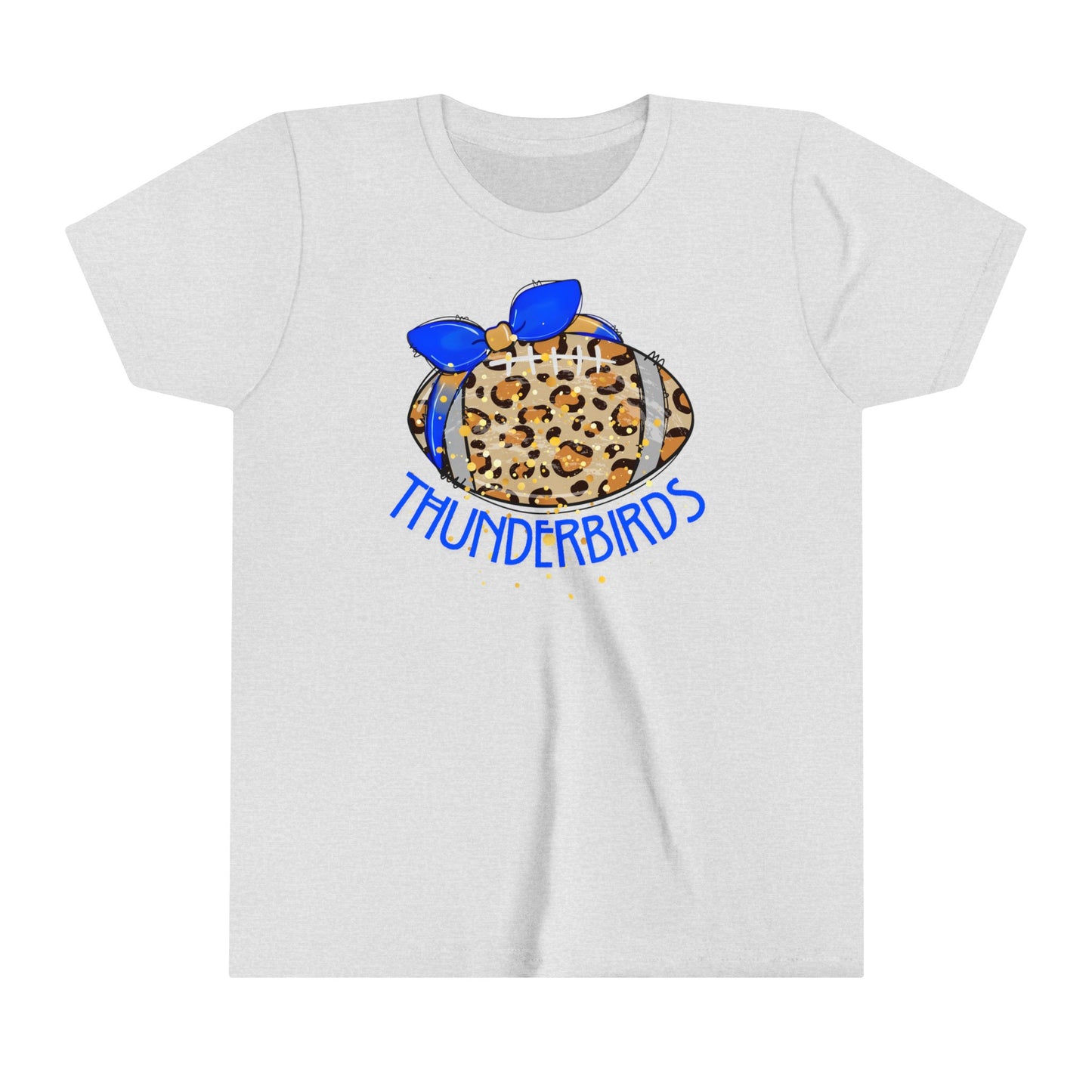 Thunderbirds Leopard Football. KIDS Short Sleeve Tee