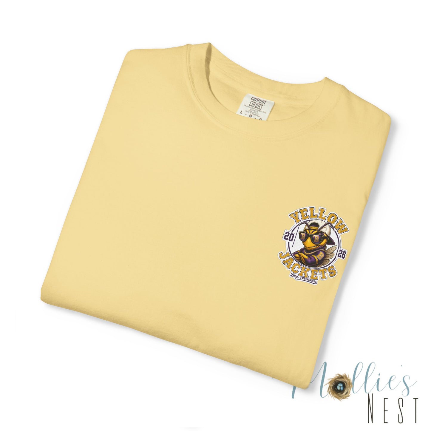 ADULT — Yellow Jackets Mascot 2026 School Spirit Shirt. Comfort Colors