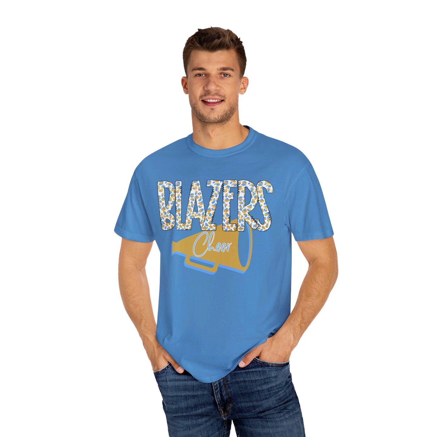 Blazers Leopard Cheer. Garment-Dyed T-shirt