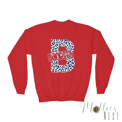 Youth Leopard B Monogram “BANDITS” Crewneck Sweatshirt