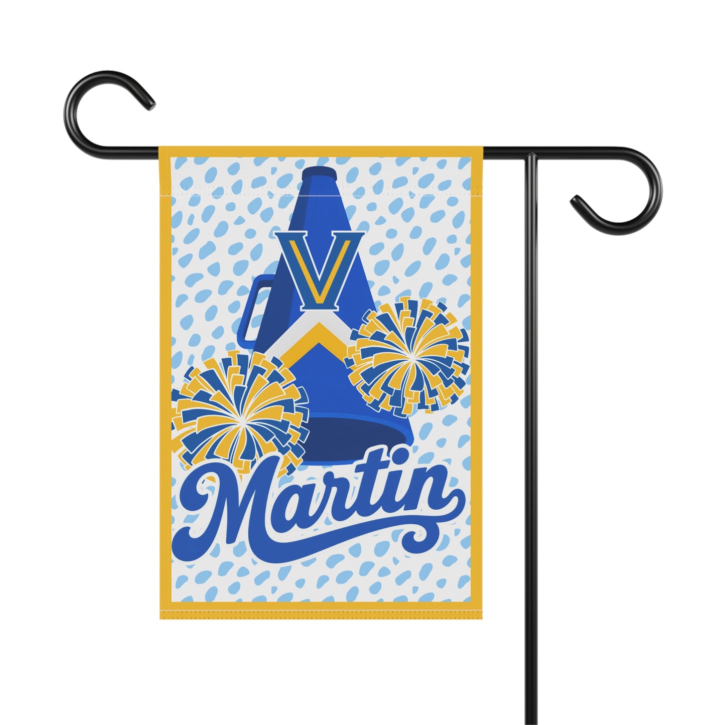Personalized Garden Flag — Personalized ‘Martin’ Cheer Megaphone Design