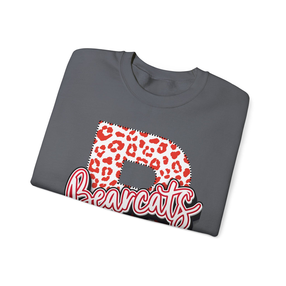 Adult. Brookland Bearcats Leopard Print "B" Crewneck Sweatshirt
