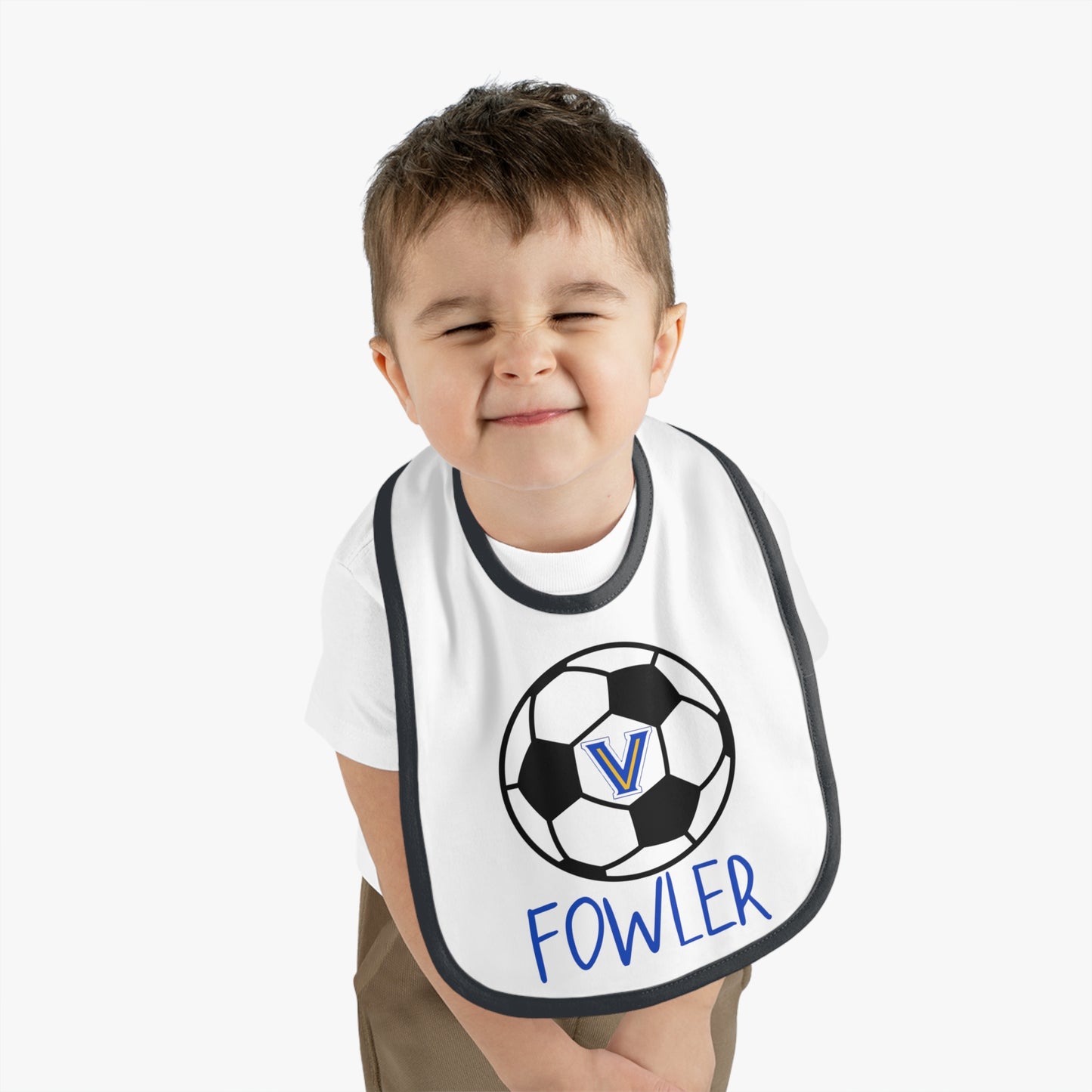 Blazer Soccer. FOWLER Baby Contrast Trim Jersey Bib