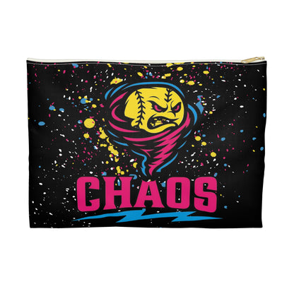 Chaos Softball Accessory Pouch — Customizable Team Makeup & Gear Bag (Name & Number)