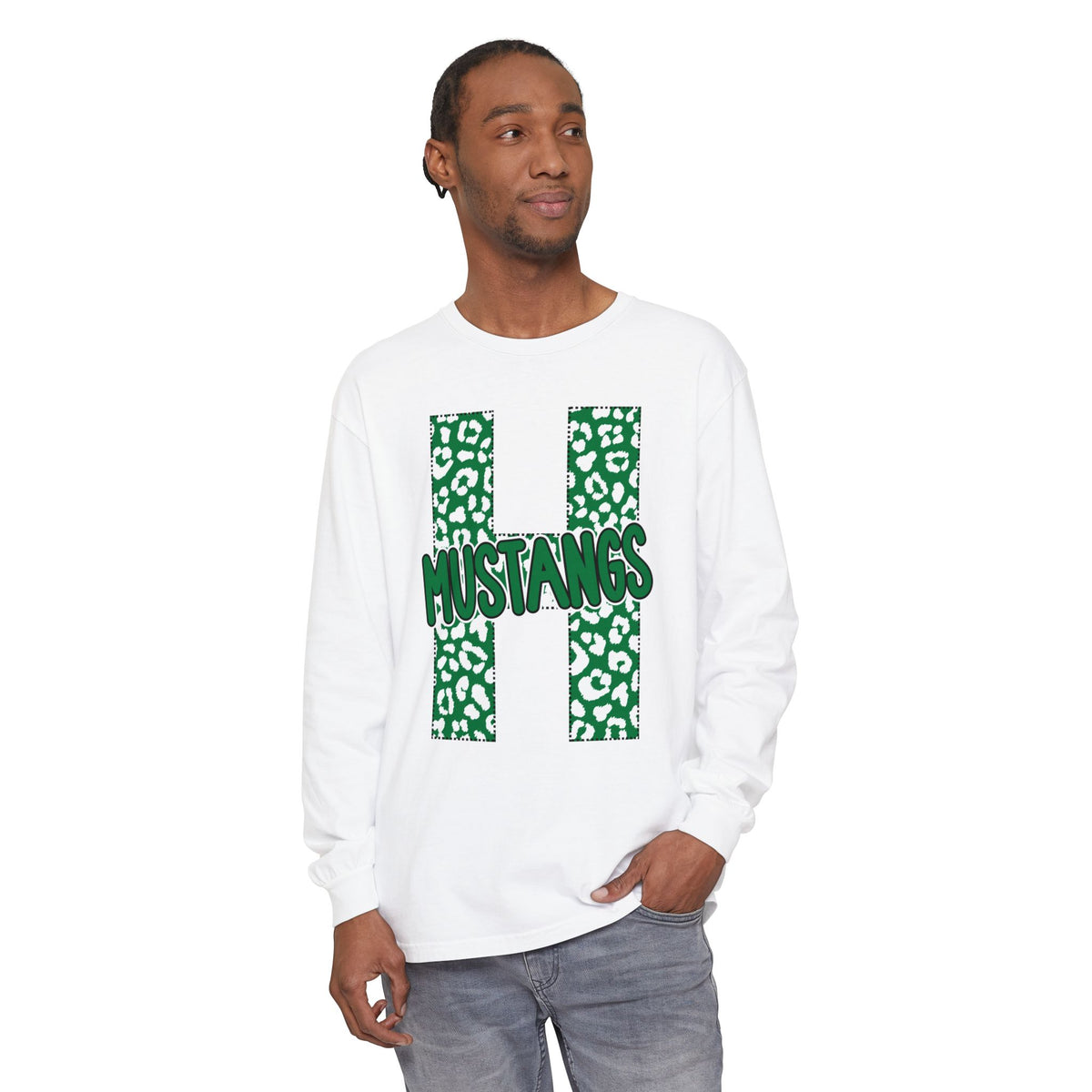 Hoxie Mustangs "H" Leopard Print Long Sleeve T-Shirt