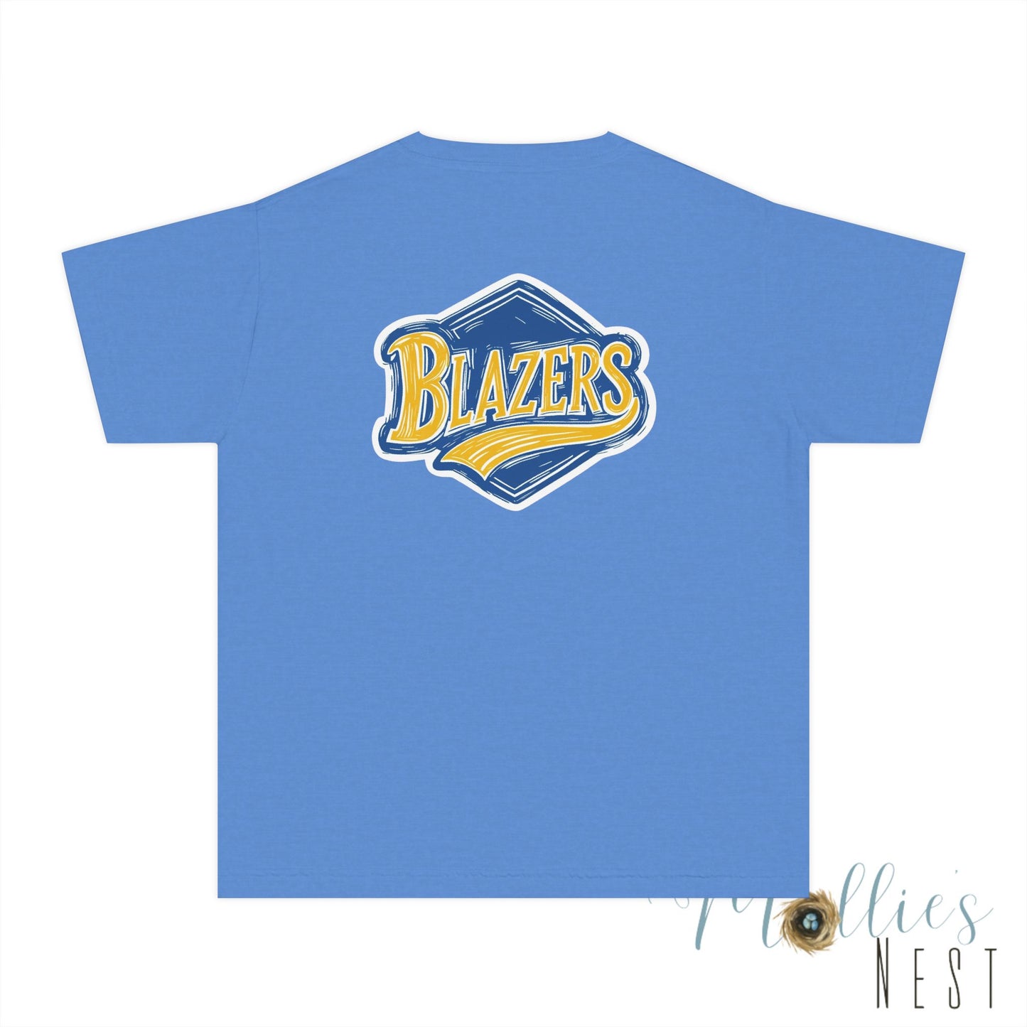 YOUTH Blazers Vin tage Logo T-Shirt — Retro Blue & Gold Team Logo T‑Shirt