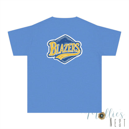 YOUTH Blazers Vin tage Logo T-Shirt — Retro Blue & Gold Team Logo T‑Shirt