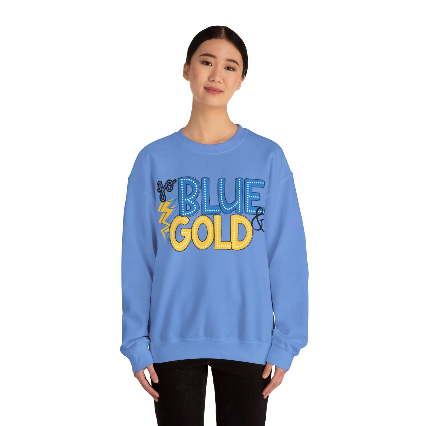 Unisex Blue & Gold Heavy Blend™ Crewneck Sweatshirt