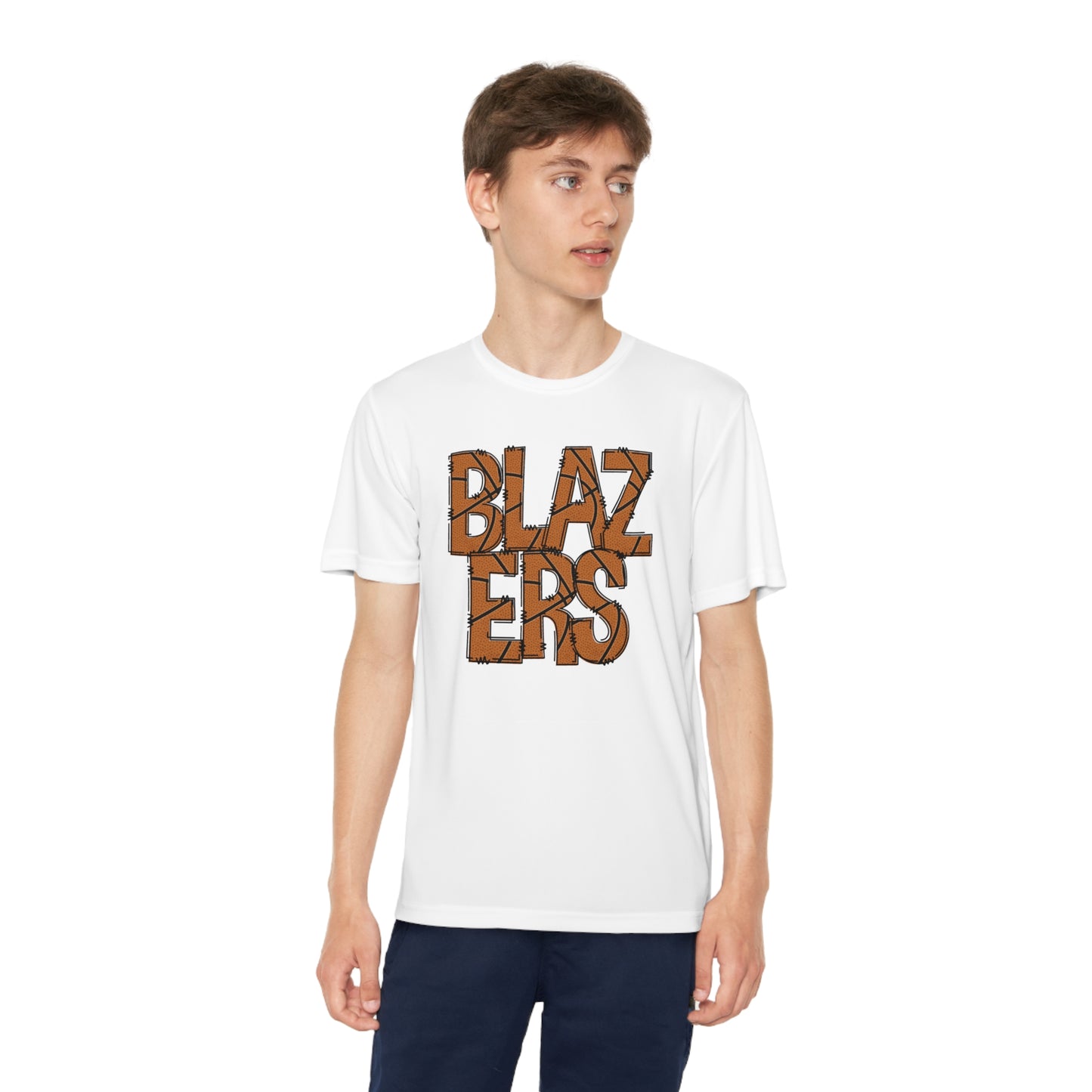 Youth Competitor Tee. Basketball Font Blazer