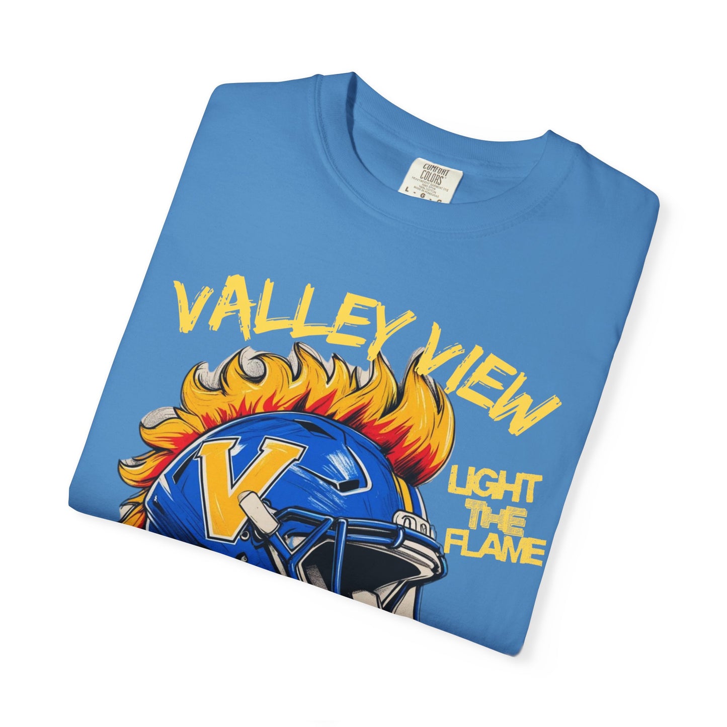 Valley View Blazers Football T-Shirt Flame, Unisex Fan Apparel, Game Day Shirt, Vintage Style Tee, Sportswear