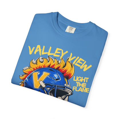 Valley View Blazers Football T-Shirt Flame, Unisex Fan Apparel, Game Day Shirt, Vintage Style Tee, Sportswear