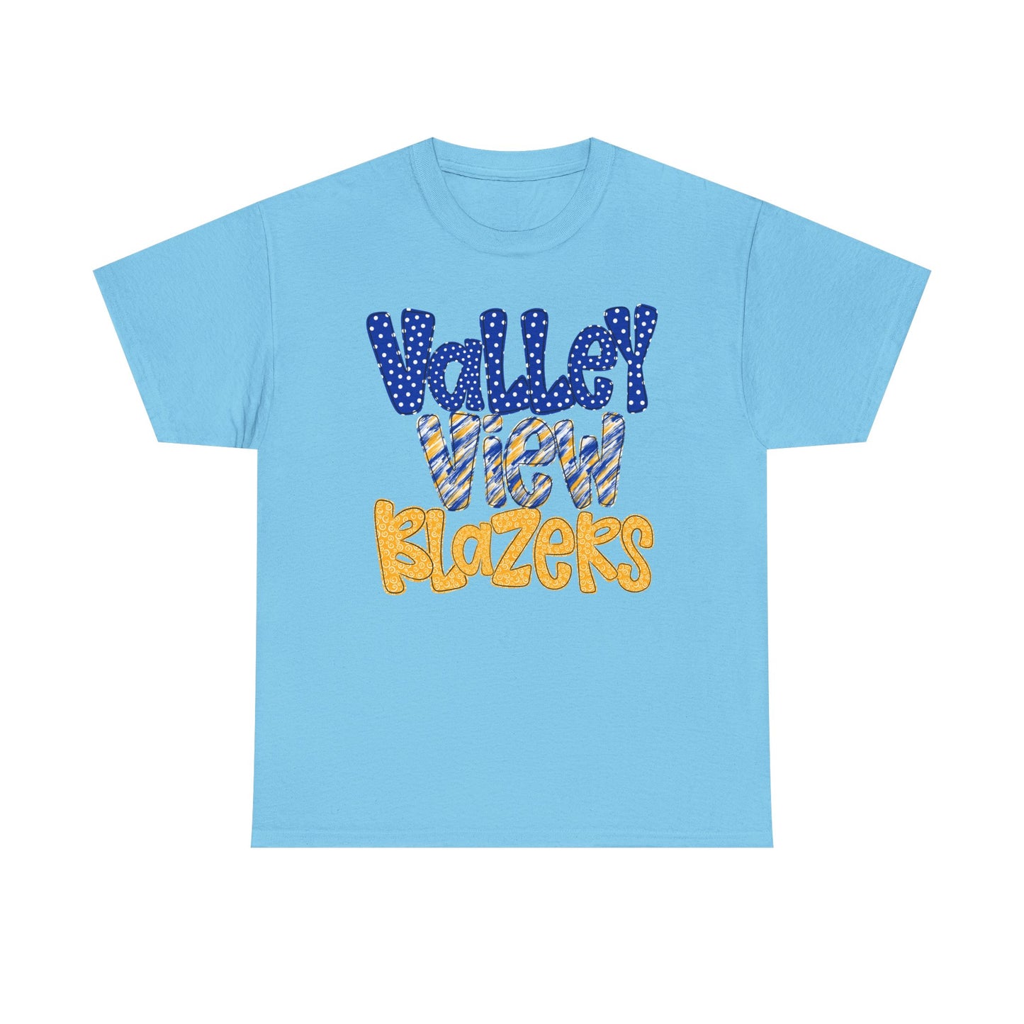 Valley View Blazers Unisex Heavy Cotton Tee, School Spirit Shirt