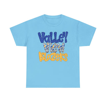 Valley View Blazers Unisex Heavy Cotton Tee, School Spirit Shirt